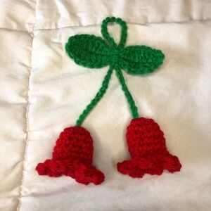 Crochet Red Lilly of the Valley Flower Charm